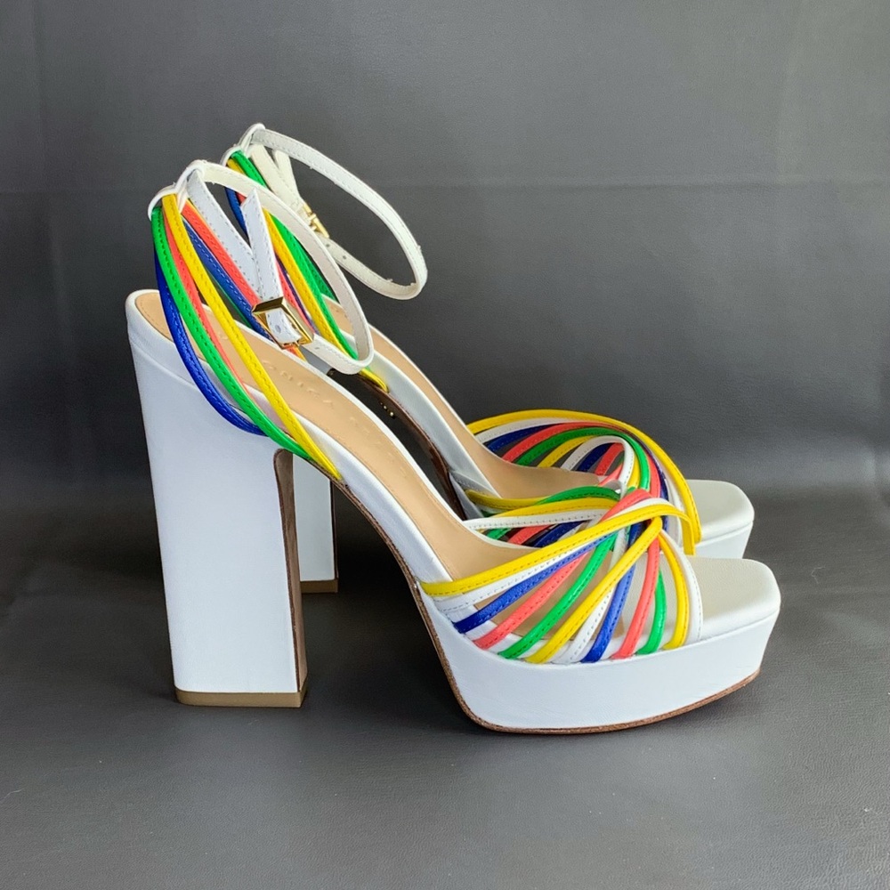 Veronica Beard “Fletcher” multicolor platform heels